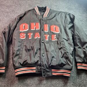 Steve Barrys Ohio State Buckeyes Mens Bomber Jacket Red White Black Size M